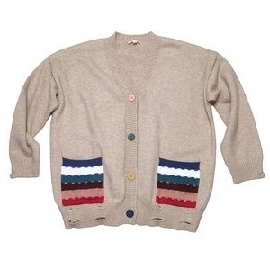 ODDY Button Up Cardigan Size S/M – Colorful Pocket Details